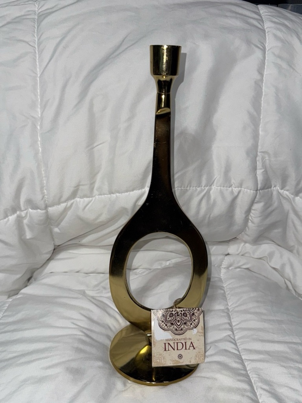 Handcrafted Gold Loop Candle Holder - India